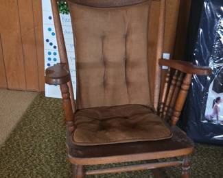 Antique Oak Spindle Rocking Chair