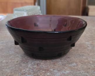 Amethyst glass berry bowl