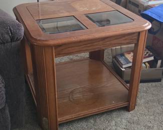 Oak GlassTop End Table second image