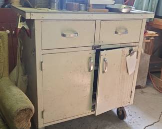 Vintage Medical Rolling Cabinet