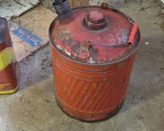 Vintage Red Metal Gas Can