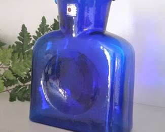 Cobalt Blue Blenko Water Bottle