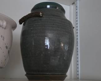 Stoneware Jar with Rope