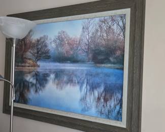 Misty Lake Framed Print