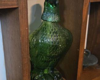 Green Glass Eagle Decanter