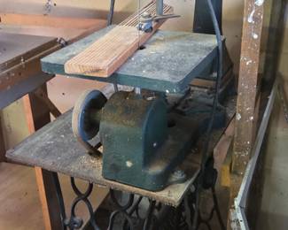 Vintage Treadle Scroll Saw Station