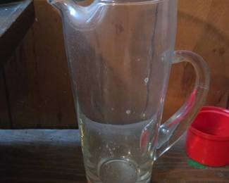 Clear glass martini pitcher