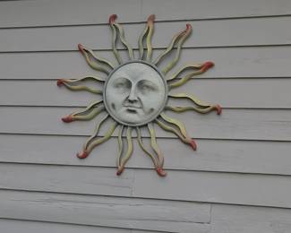 Metal Sun Face Wall Art