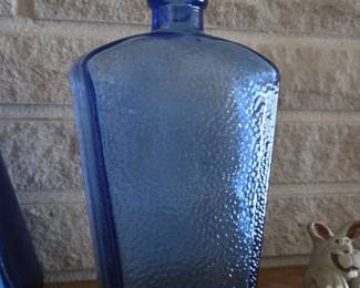 Cobalt blue textured decanter