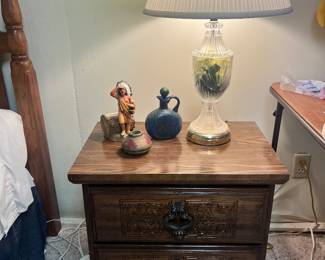 Nightstand and Crystal lamp, two available