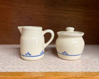 Roseville, Ohio pottery, cream and sugar