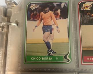 Notebook of vintage Soccer trading cards