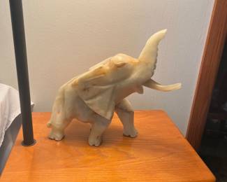 Carved elephant, other elephant related items available