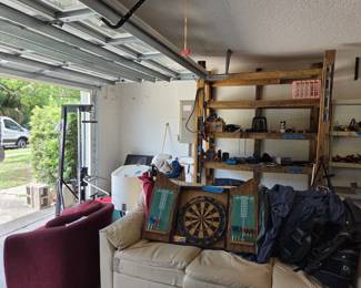 Dartboard, furniture, tools