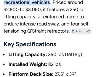 Info for lift
