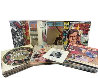 Stacks of 33 RPM Vinyl Records 