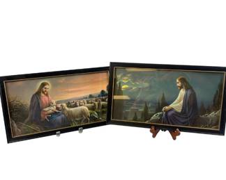 Antique Lithographs Jesus Sheep