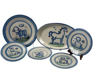 MA Hadley Pottery Horse Sheep Cat