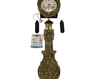 Jacques Almar French Comtoise Brass Wall Clock