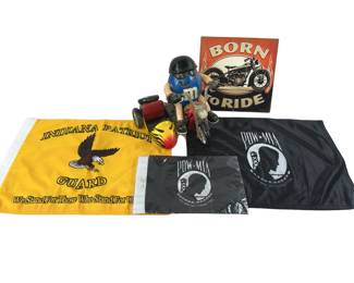 Motorcycle Flags POW MIA Indiana Patriot