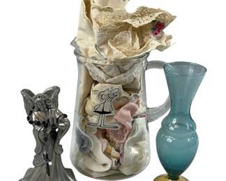 Vintage BC Comic Pitcher Glass Vase
