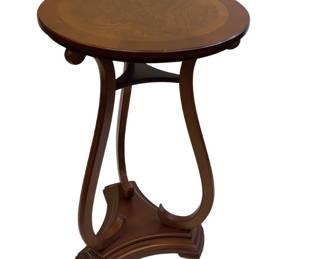 Wooden Round Fluted Pedestal Table <Biedermeier Style>