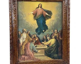 c1900 Lithograph 18" Ascension of Jesus Christ