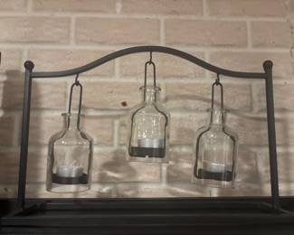 Metal & Glass Bottle Candle Holders