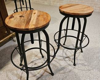 6 Wood & Metal Stools