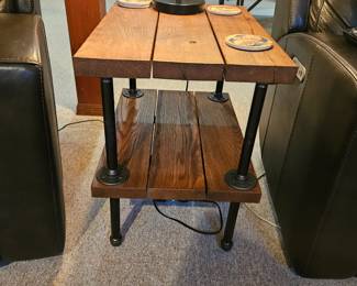 Custom Made Vintage Industrial Side Table