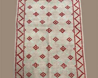 Elegant ivory rug with delicate tribal-inspired motifs and subtle border detailing. A wonderful choice for Scandinavian, organic modern, or transitional interiors.