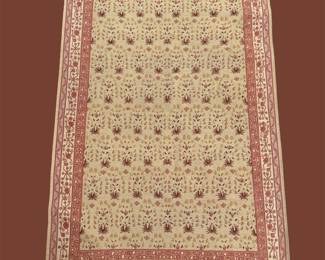 Traditional handmade rug featuring an all-over floral pattern in soft neutral tones. A classic design that complements a wide variety of décor styles.