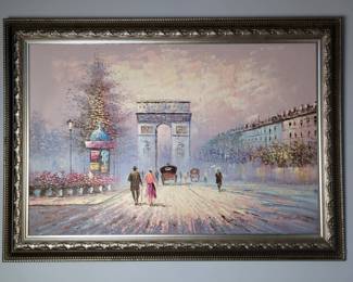 A. Brown Arc De Triomphe Original Painting On Canvas, Framed, 30.5" x 42.25"