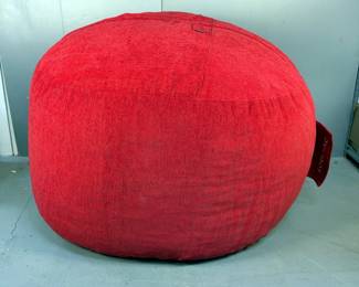  Lovesac Red Beanbag Chair, Approx 48" x 48" x 48"