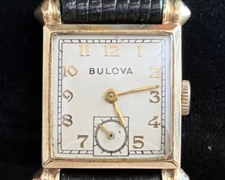 Vintage Bulova 21mm 10K Gold Filled Mechanical Tank Style Watch, Serial #2674685 