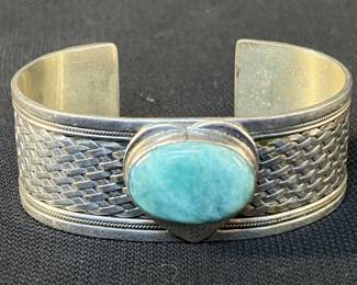 Nicky Butler Numbered Sterling Silver And Turquoise Cuff Bracelet, #23/1000