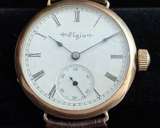  Vintage Elgin Model 2 32mm 10K Gold Filled Mechanical Watch, Serial #9295714, Year 1901
