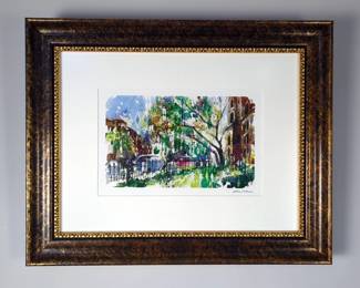 Misha Lenn "Commonwealth In Bloom" 2002 Seriolithograph Print, Framed And Matted Under Glass, 17.5" x 21.75"