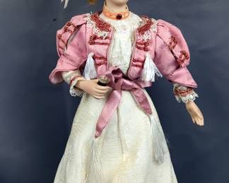 Coca-Cola Victorian Series Porcelain Doll, 19" Tall With Stand 