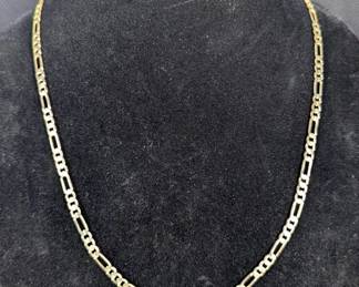 Italian 14K Gold 23" Figaro Necklace 