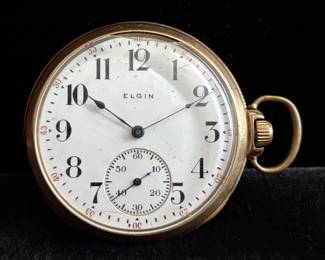 Vintage Elgin Model 2 44mm 10K Gold Filled Mechanical Pocketwatch, Serial #17940815, Year 1914 