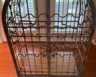 Large wrought iron wine rack