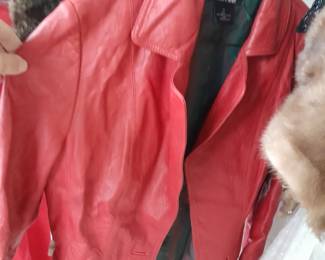 Red leather coat - so soft!