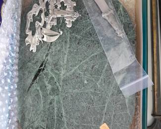 Marble and pewter cutting board