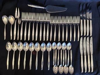 Sterling Silver Gorham Sea Rose Pattern Flatware Set - Service For 8