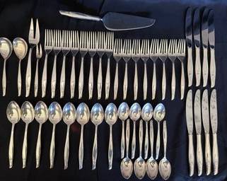 Sterling Silver Gorham Sea Rose Pattern Flatware Set - Service For 8
