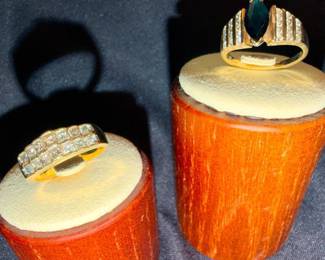 138  Gold Sapphire  Diamond Rings