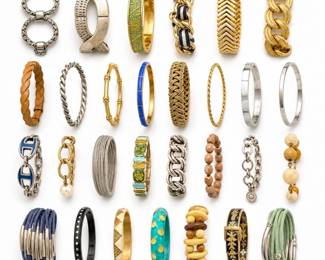 155  Eclectic Collection of Vintage Metalic  Gold Filled Bracelets