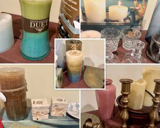 326  Vintage Brass, Crystal  Candle Collection
