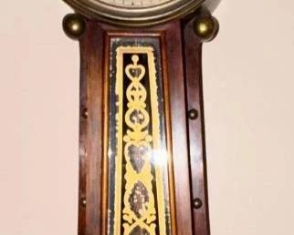 317 Antique E. Ingraham Regulator Wall Clock with Pendulum  Key
